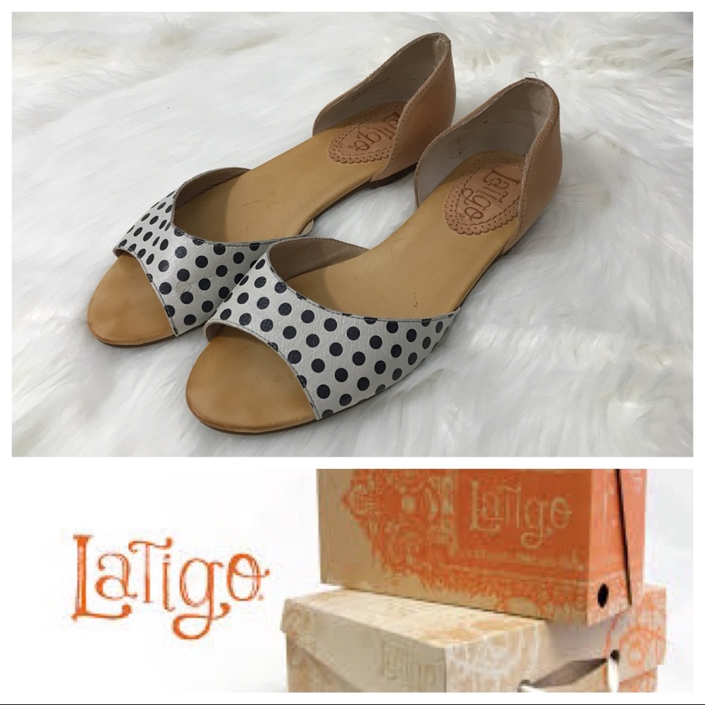 LATIGO | Mollee | Polka Dot Flats | 8.5